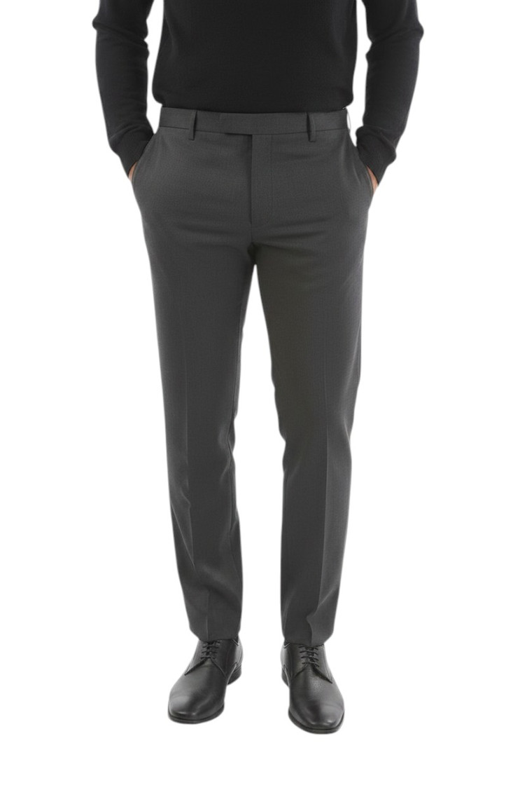Grey Flat Front Trousers