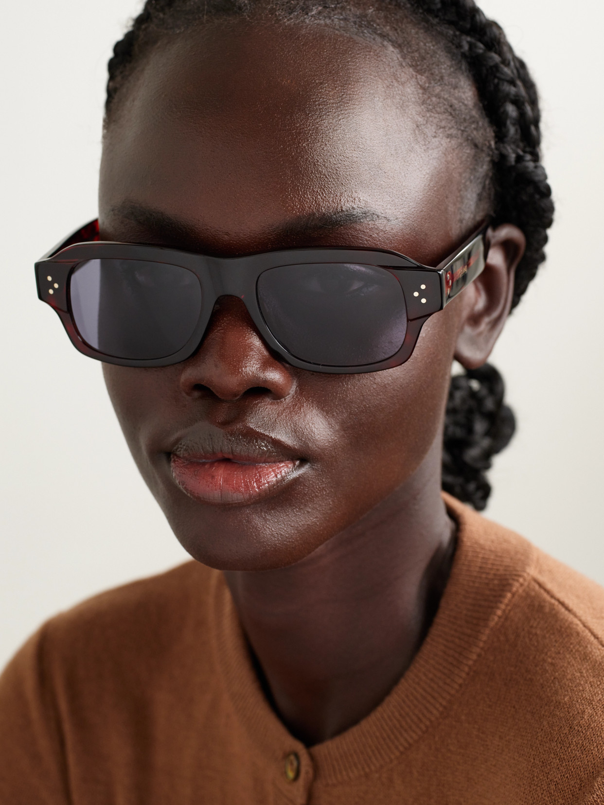 Square-frame Tortoiseshell Acetate Sunglasses - Brown