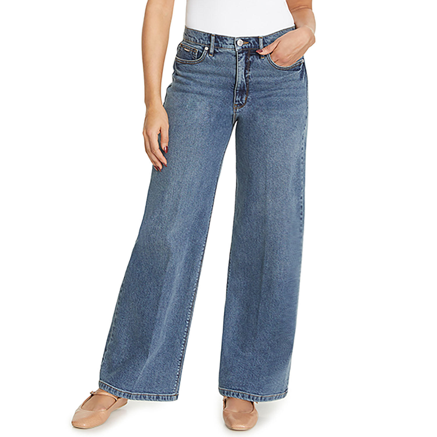 Wide Leg Jean Medium Wash22W:-