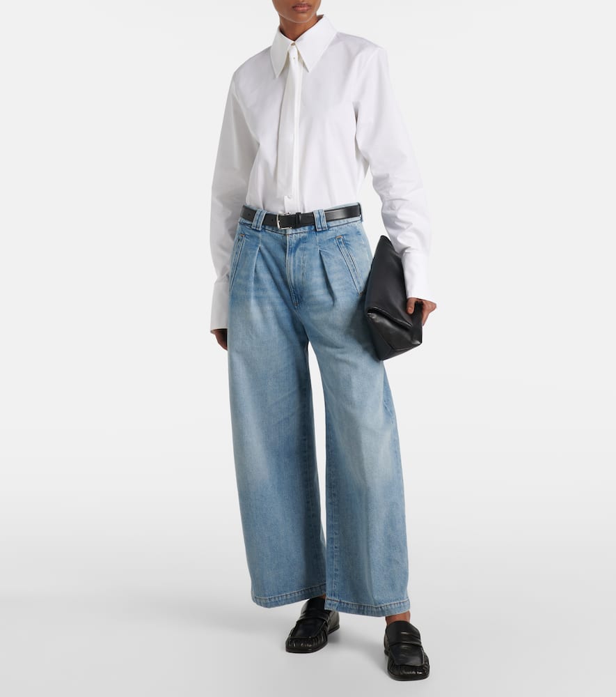 Cara twill cropped wide-leg pants