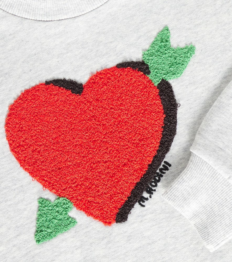 Arrowed Heart cotton chenille sweatshirt
