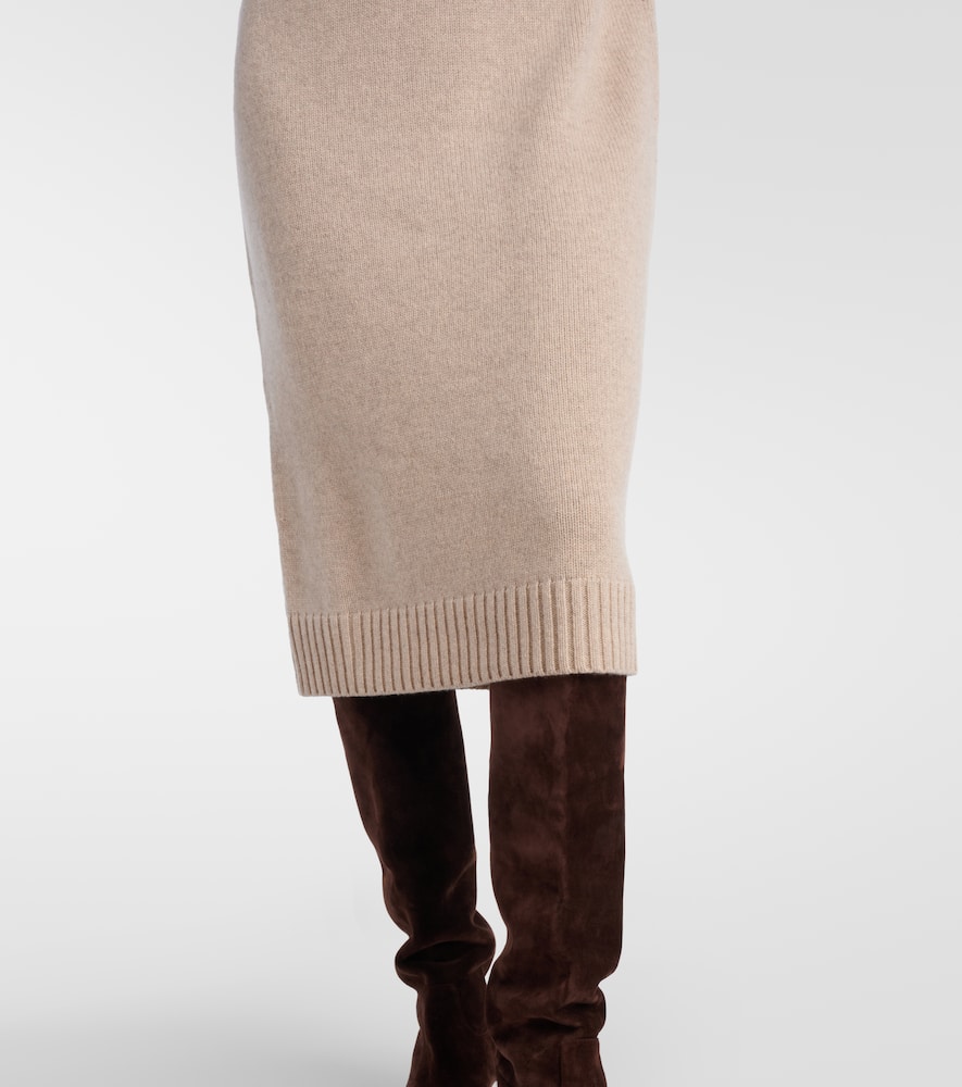 Summer turtleneck cashmere midi dress