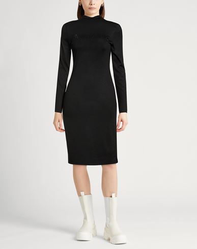 Woman Midi dress Black Size 1 Polyester, Polyamide, Metallic fiber, Elastane