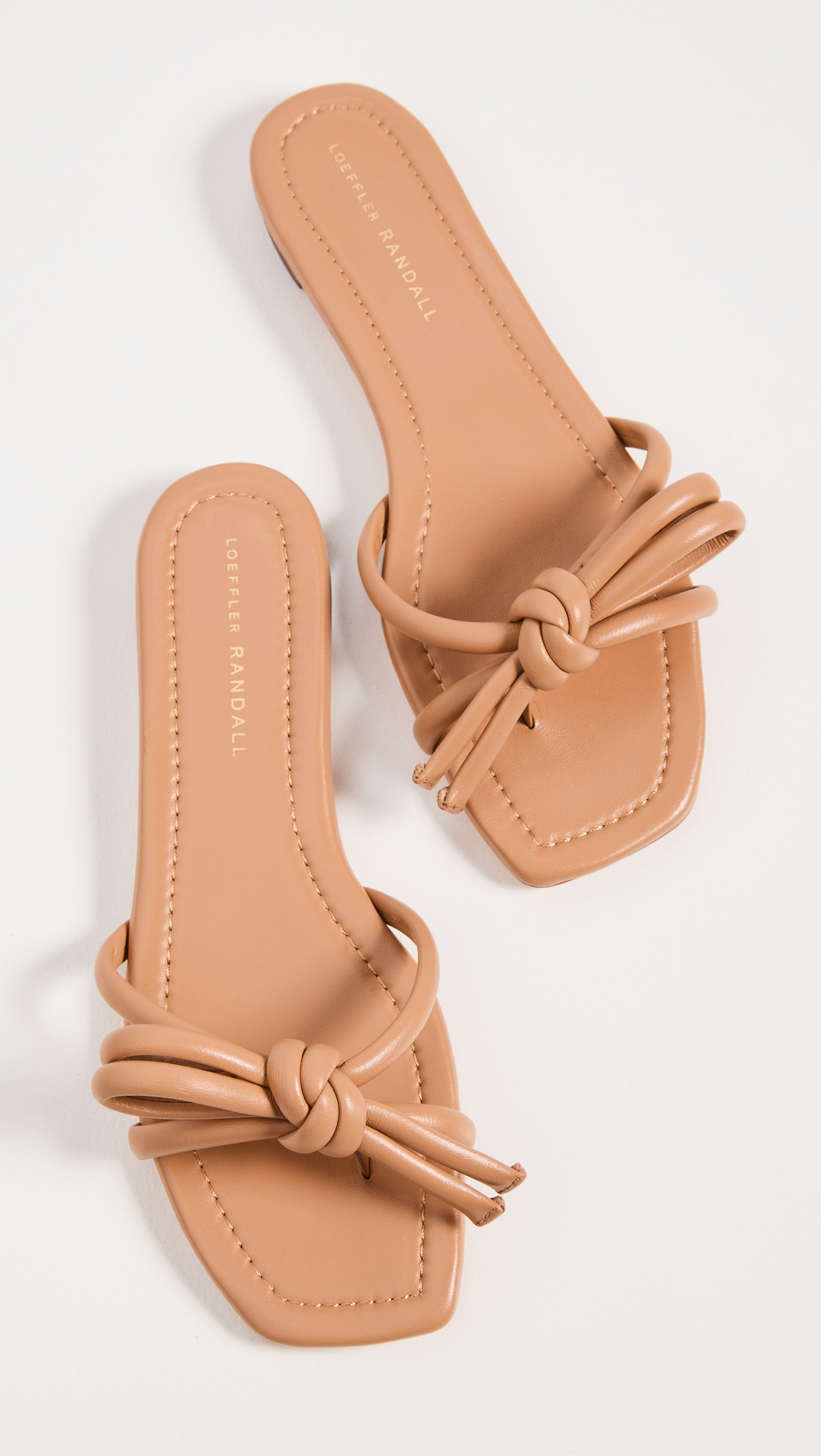 Hadley Leather Bow Flat Sandals