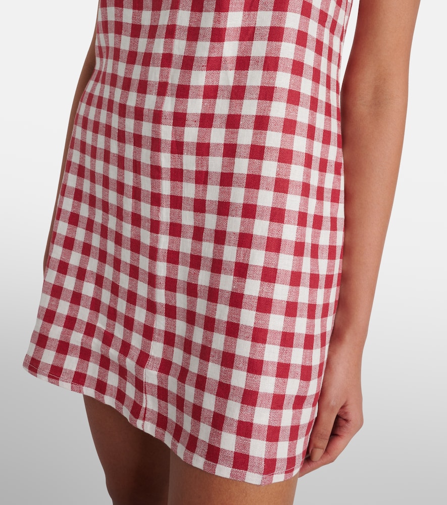 Antiqua gingham linen minidress