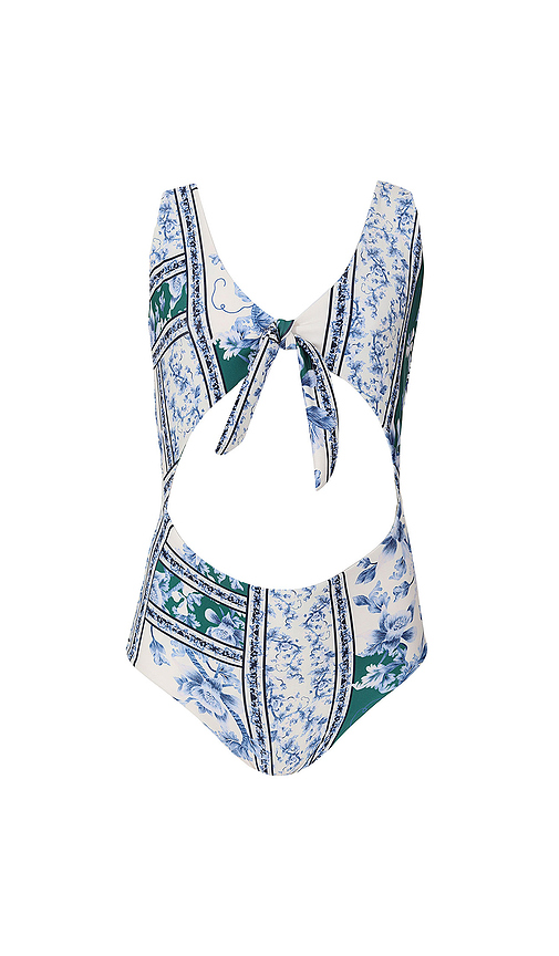 Agua Bendita Kids Iliana Ivy Swimsuit in White,Blue. - 4 also