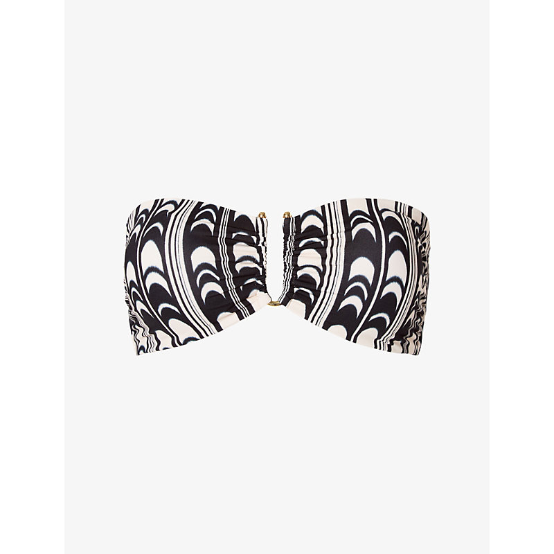 Womens Arch Signature Abstract-Print Bikini Top