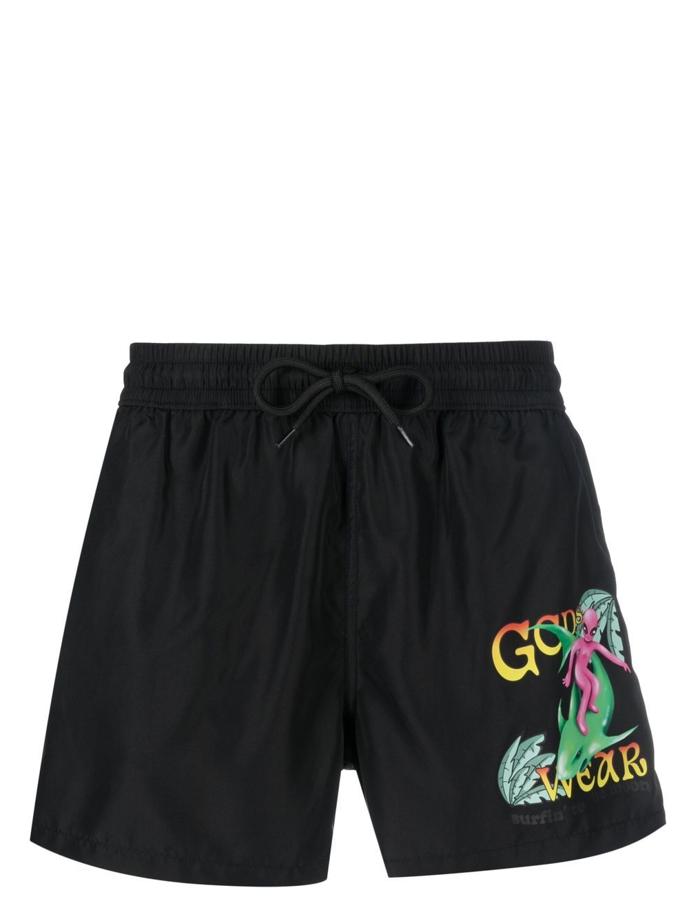 Graphic-print swim shorts - Green