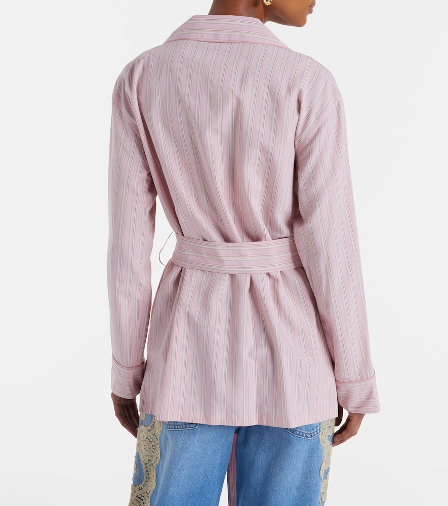 Belted striped shirt