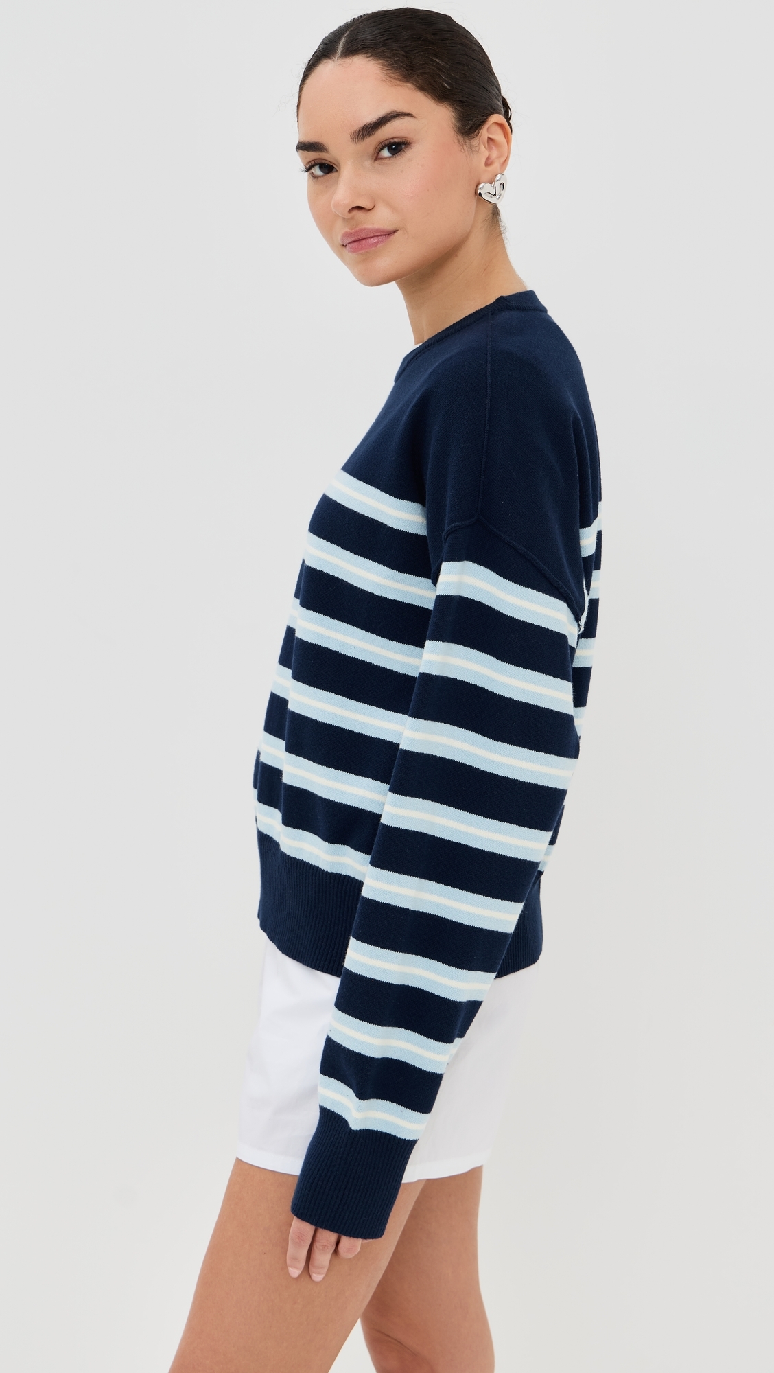 Striped Boxy Pullover Midnight Stripe
