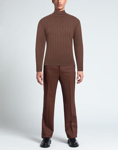Man Turtleneck Brown Size XL Viscose, Nylon