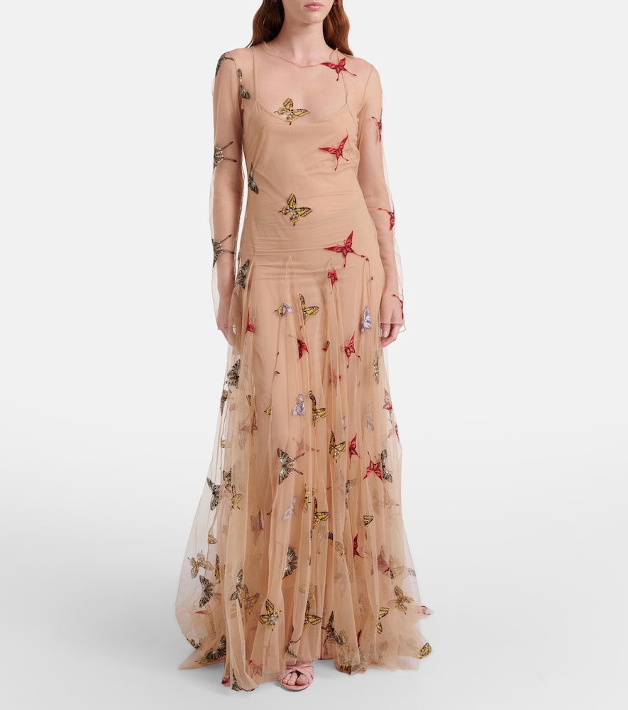 Patch-appliqué maxi dress