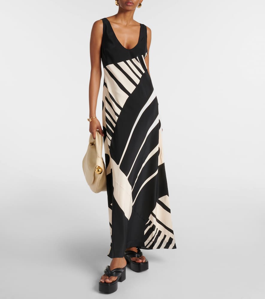 Arte printed silk satin slip dress