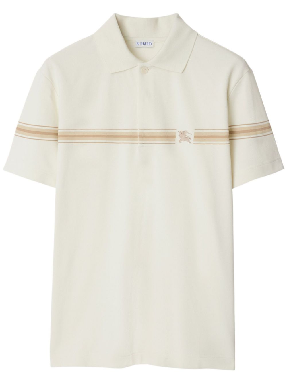 Striped cotton polo shirt - Neutrals
