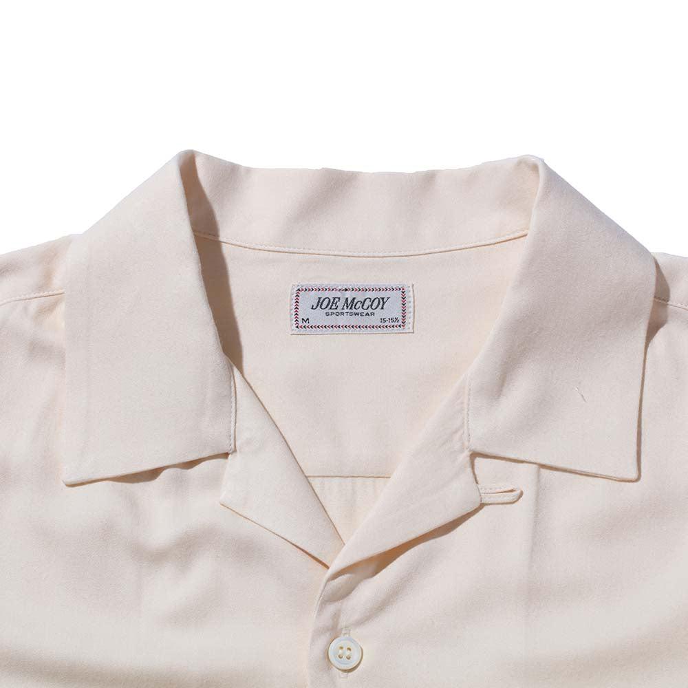 Open Collar Rayon Shirt Ecru