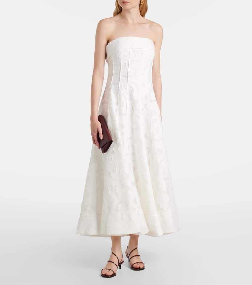 Imogen jacquard bustier dress