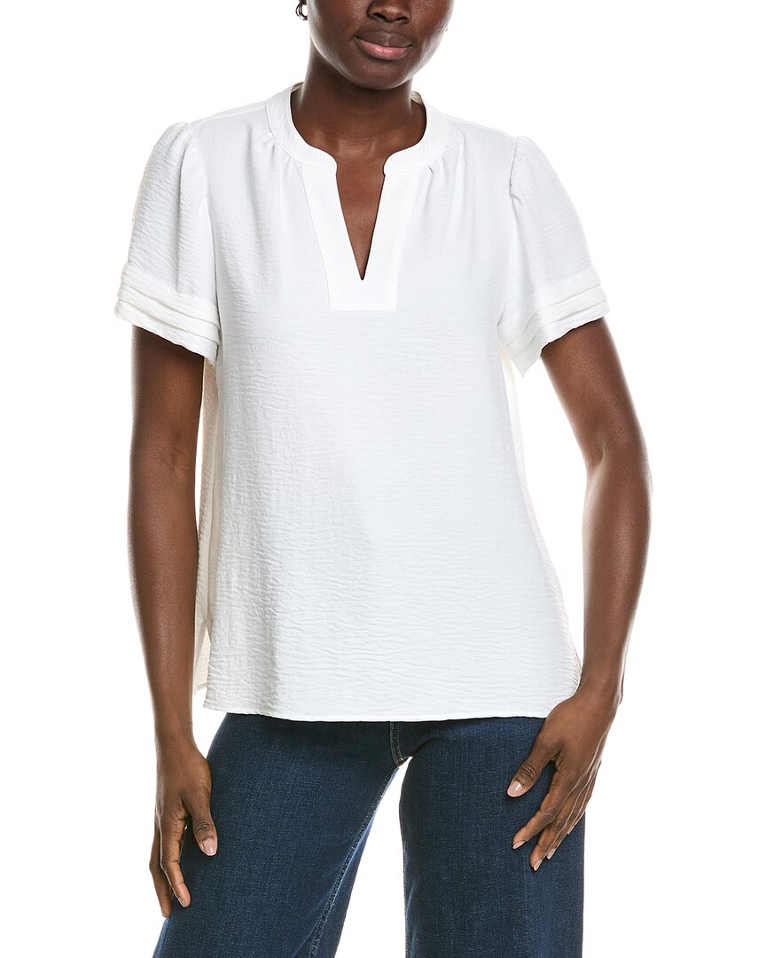 Mandarin Collar V-Neck Blouse