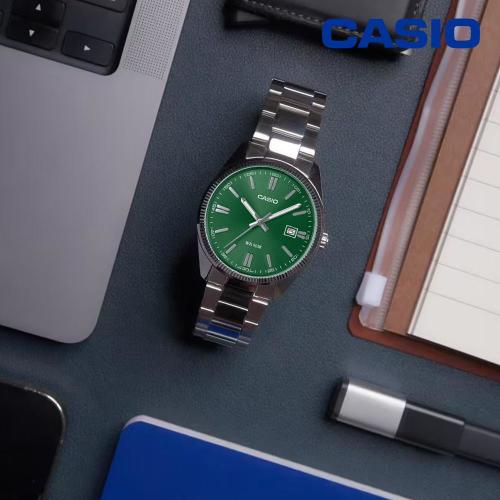 Casio 백화점AS 카시오 빈티지 그린 MTP-1302PD-3AVDF 클래식 데일리 메탈시계 남여공용 손목시계 지코스모 공식수입