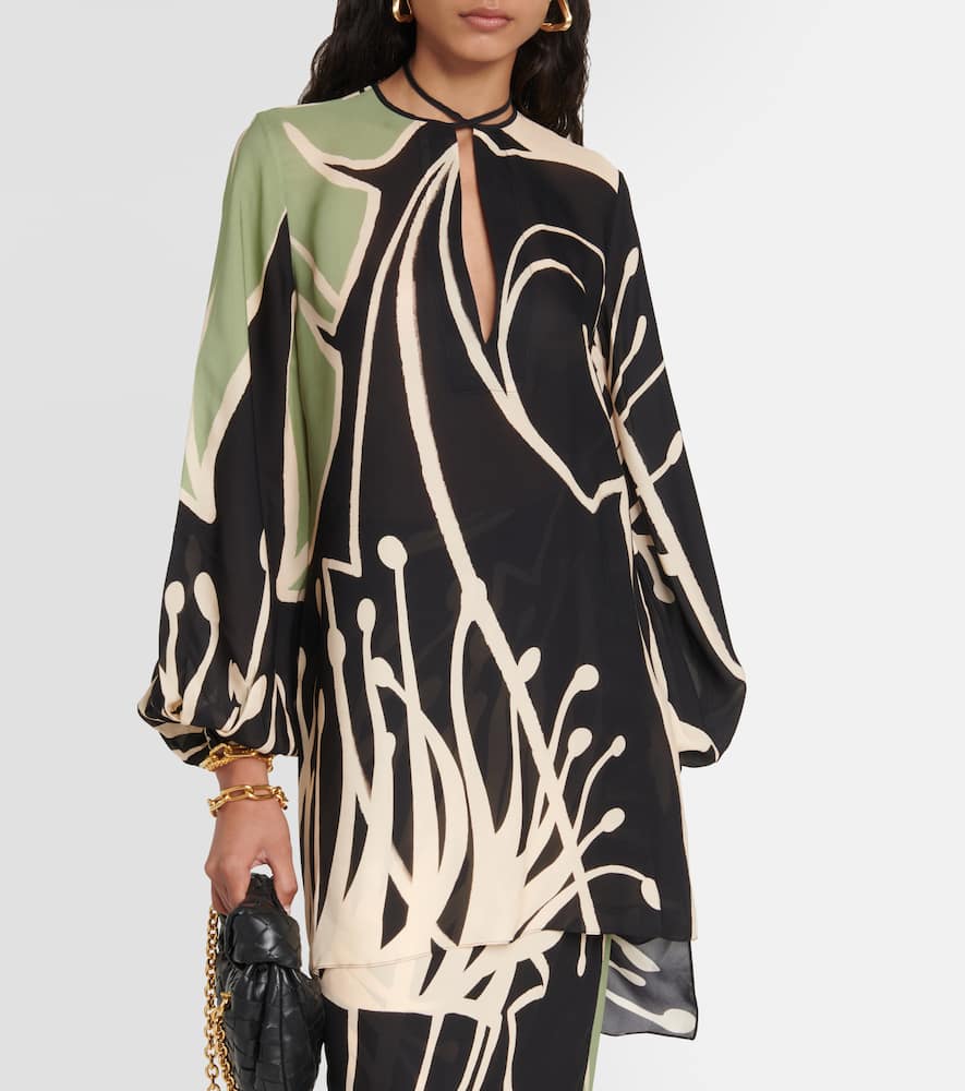 Printed silk georgette blouse