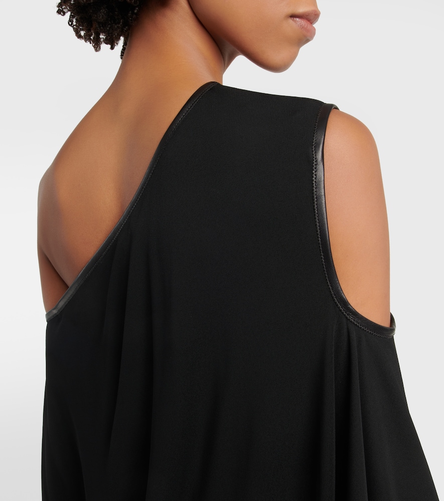 Draped crêpe jersey minidress