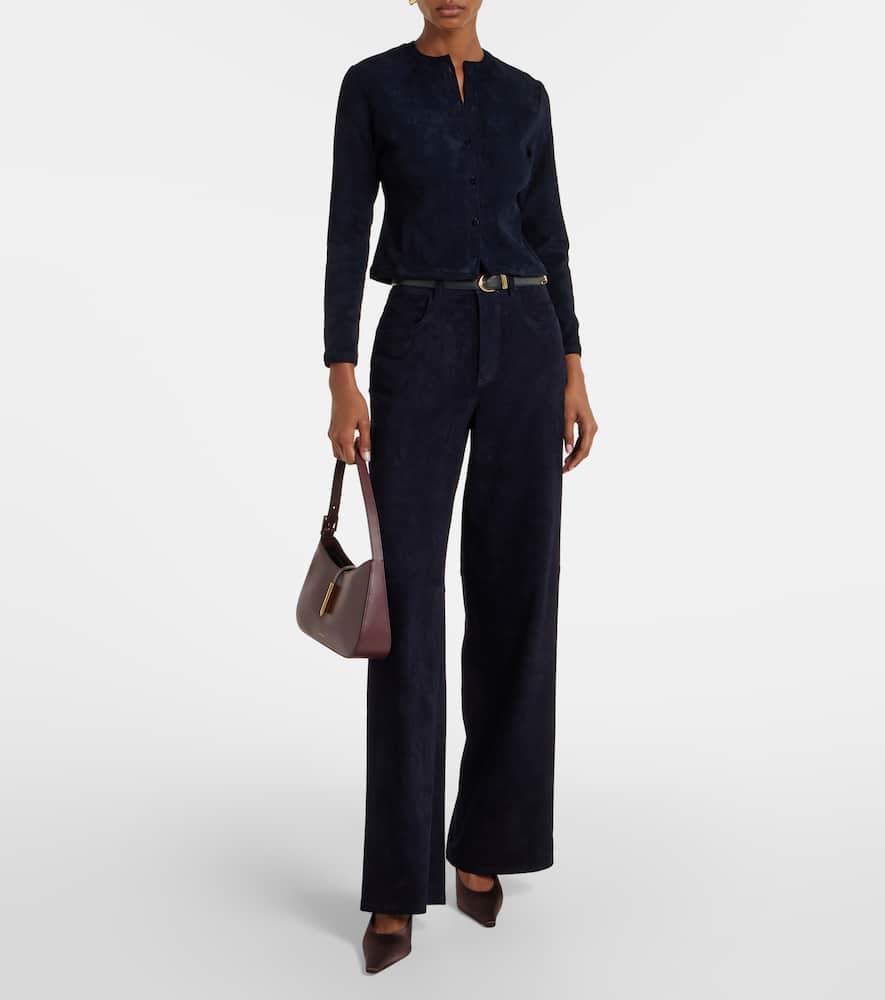 Mytheo high-rise suede wide-leg pants