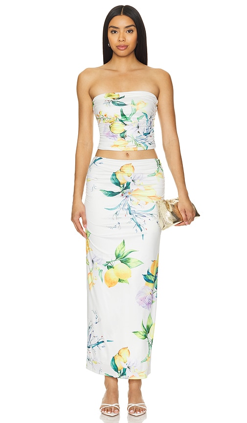 MORE TO COME Kassandra Maxi Skirt Set in White.  XL. Also in