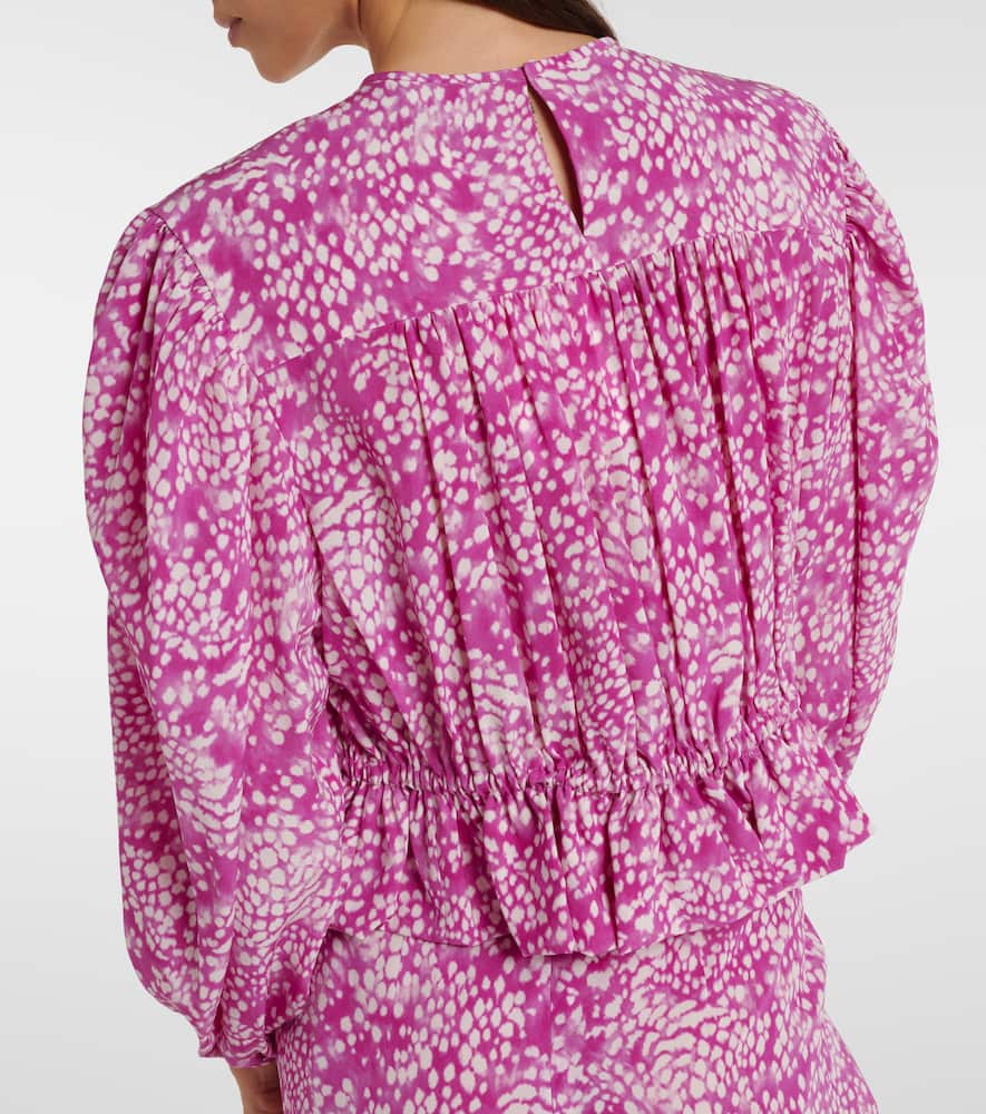 Gelina printed silk-blend top