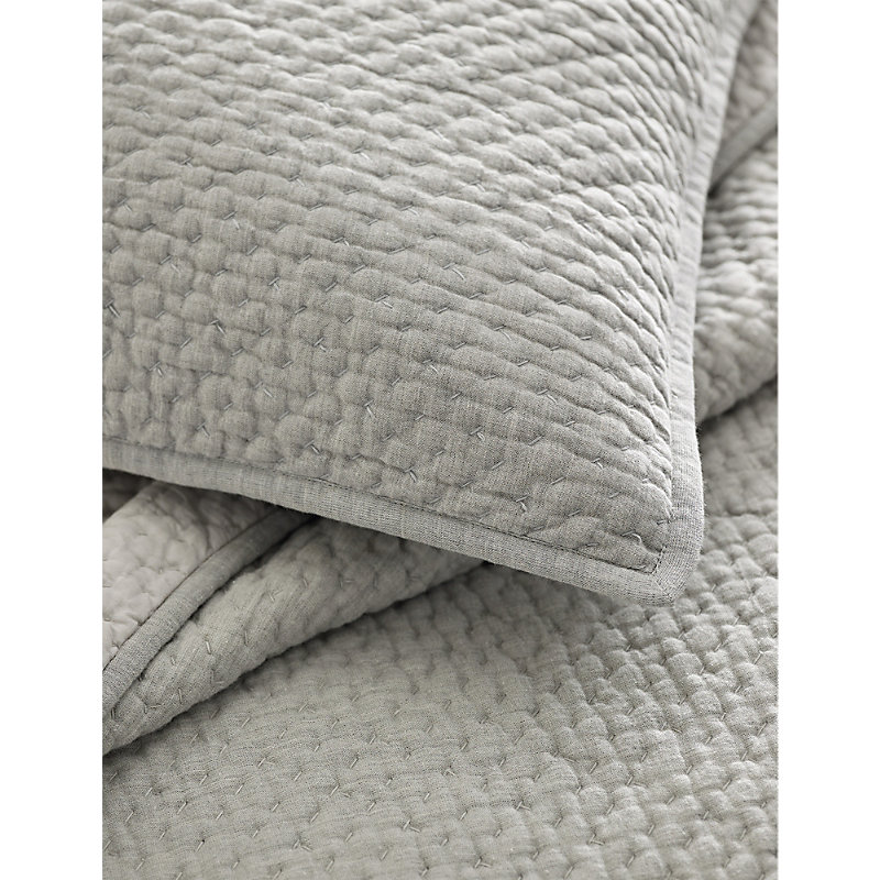 Blue/grey Hayden Hand-quilted Double Cotton Quilt 215cm x 250cm Double