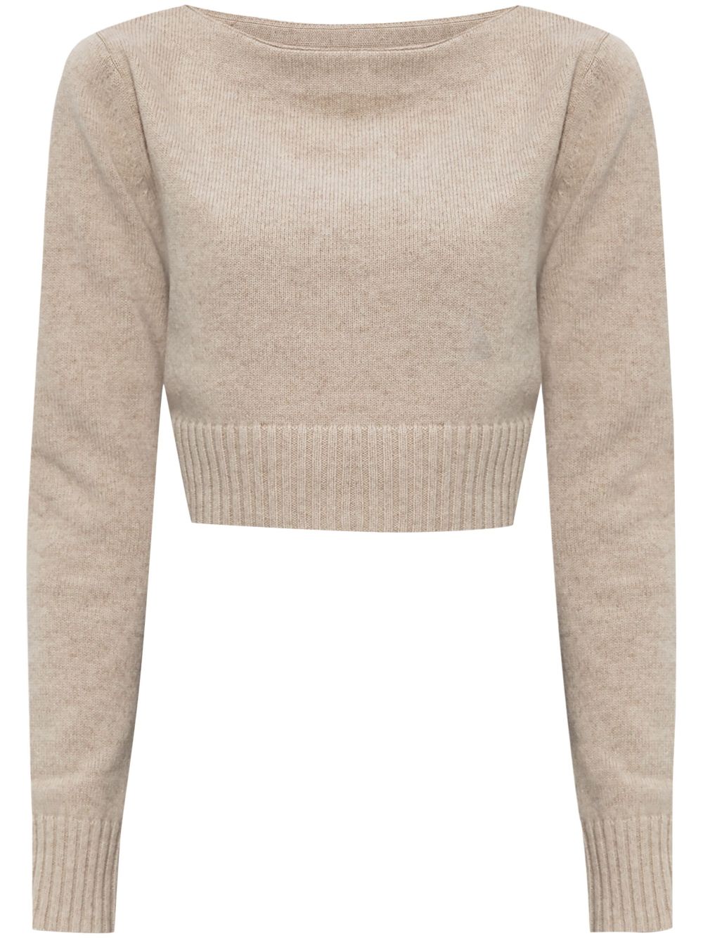 Cropped knitted top - Neutrals
