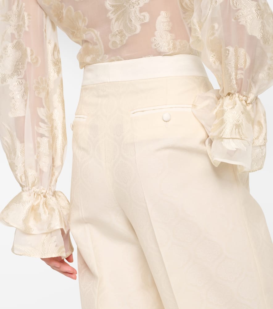 Cotton and wool straight pants