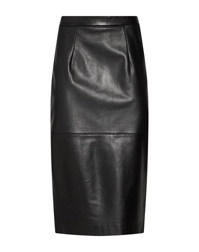 Woman Midi skirt Black Size 10 Lambskin