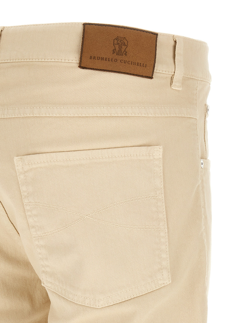 Logo-embroidered jeans - Neutrals