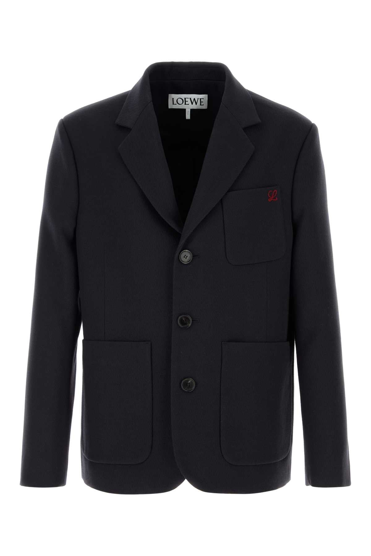 Wool Blazer — Navy