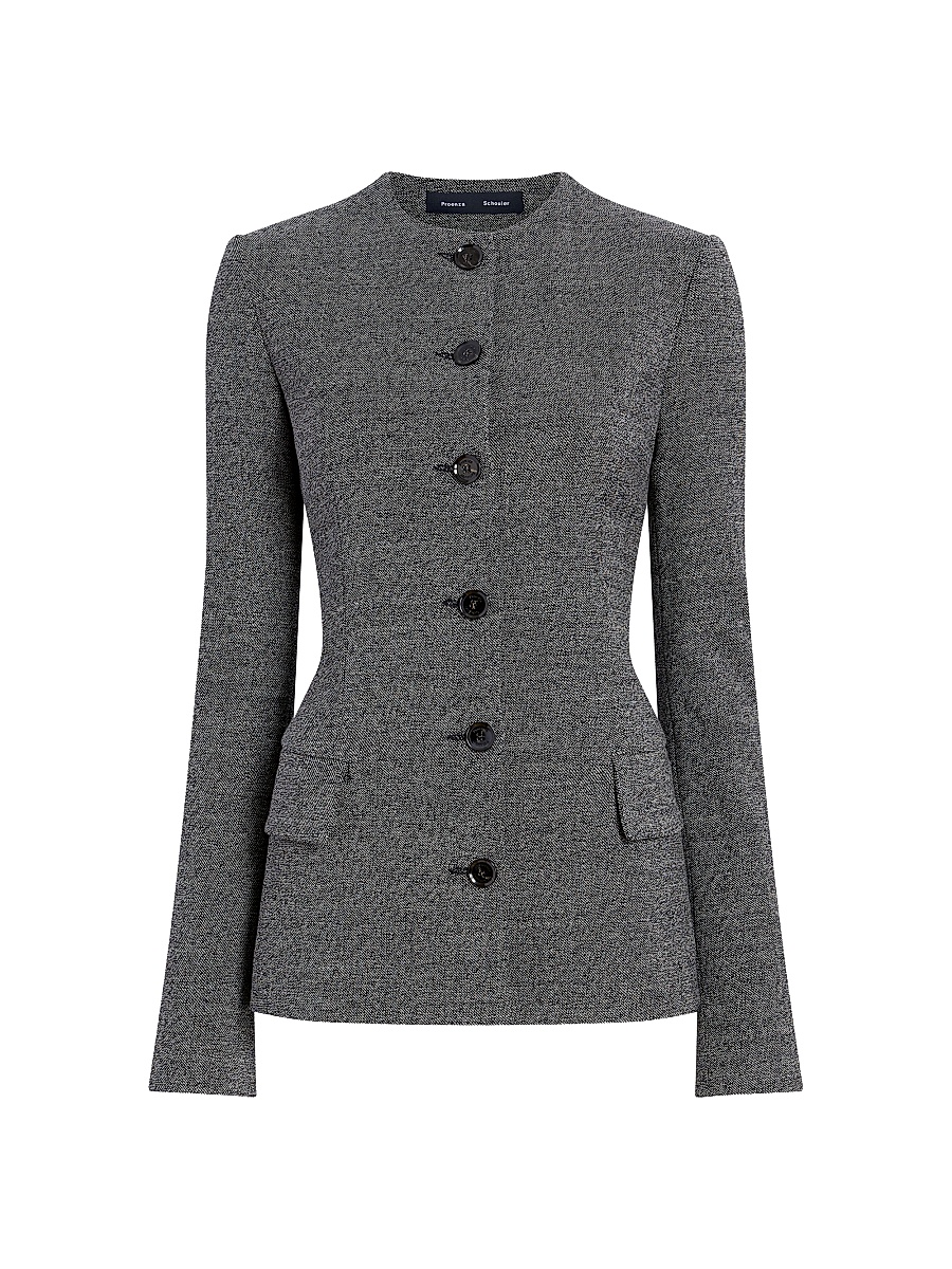 Women's Annemarie Melangé Wool Jacket - Dark Grey Melange