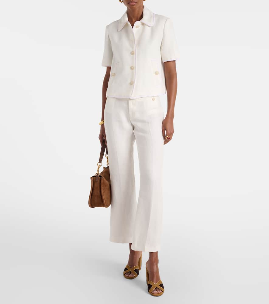 Linen bootcut pants