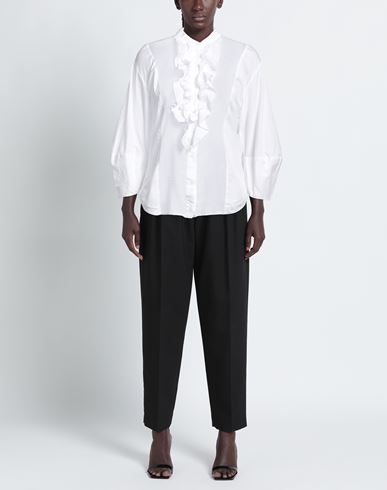 Woman Shirt White Size L Cotton, Rubber