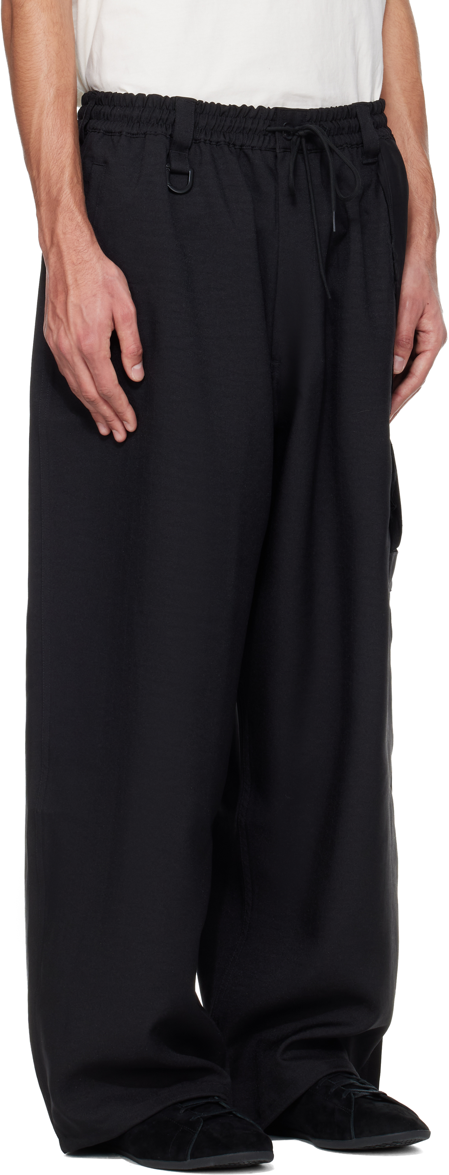Black Sport Uniform Straight Cargo Pants