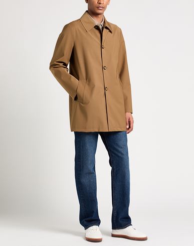 Man Overcoat & Trench Coat Camel Size 42 Polyester, Wool, Polyurethane, Elastane