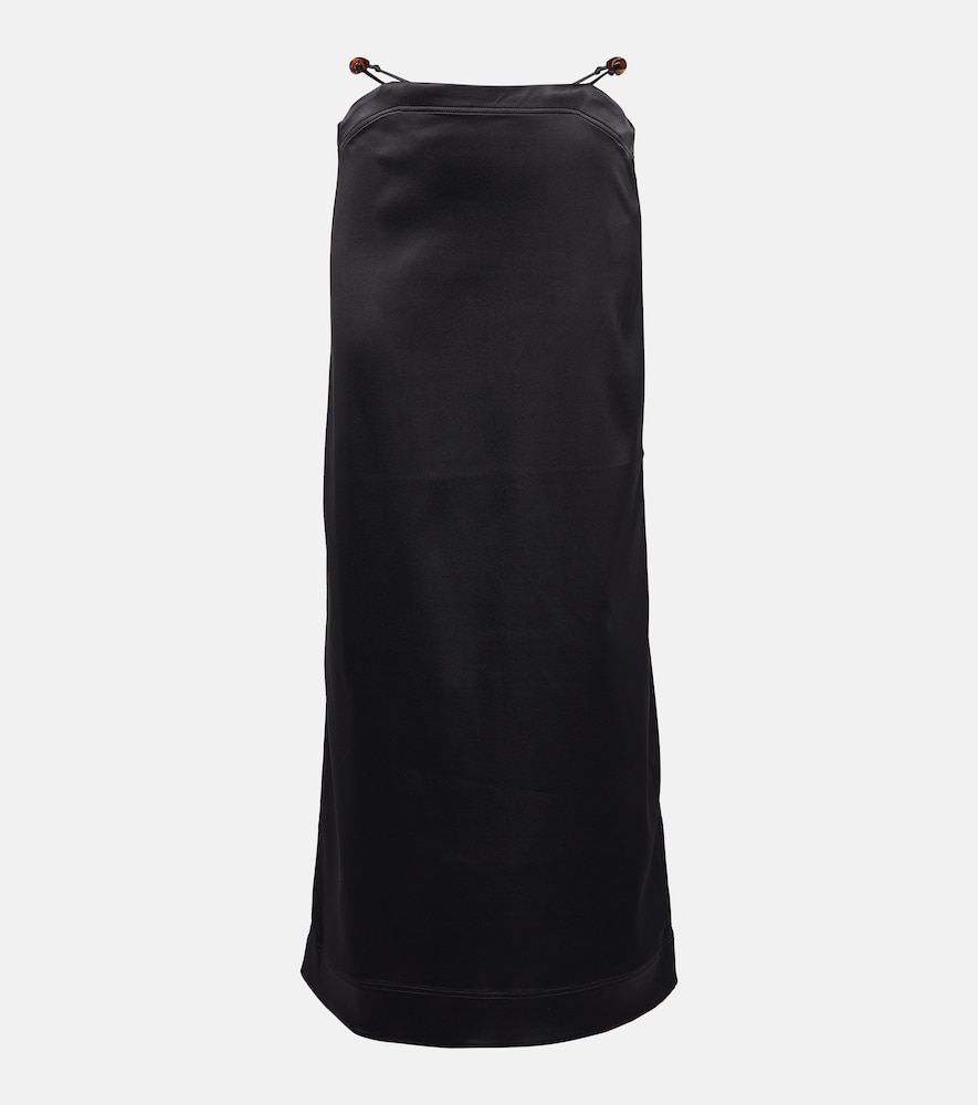 Ganni Satin maxi skirt