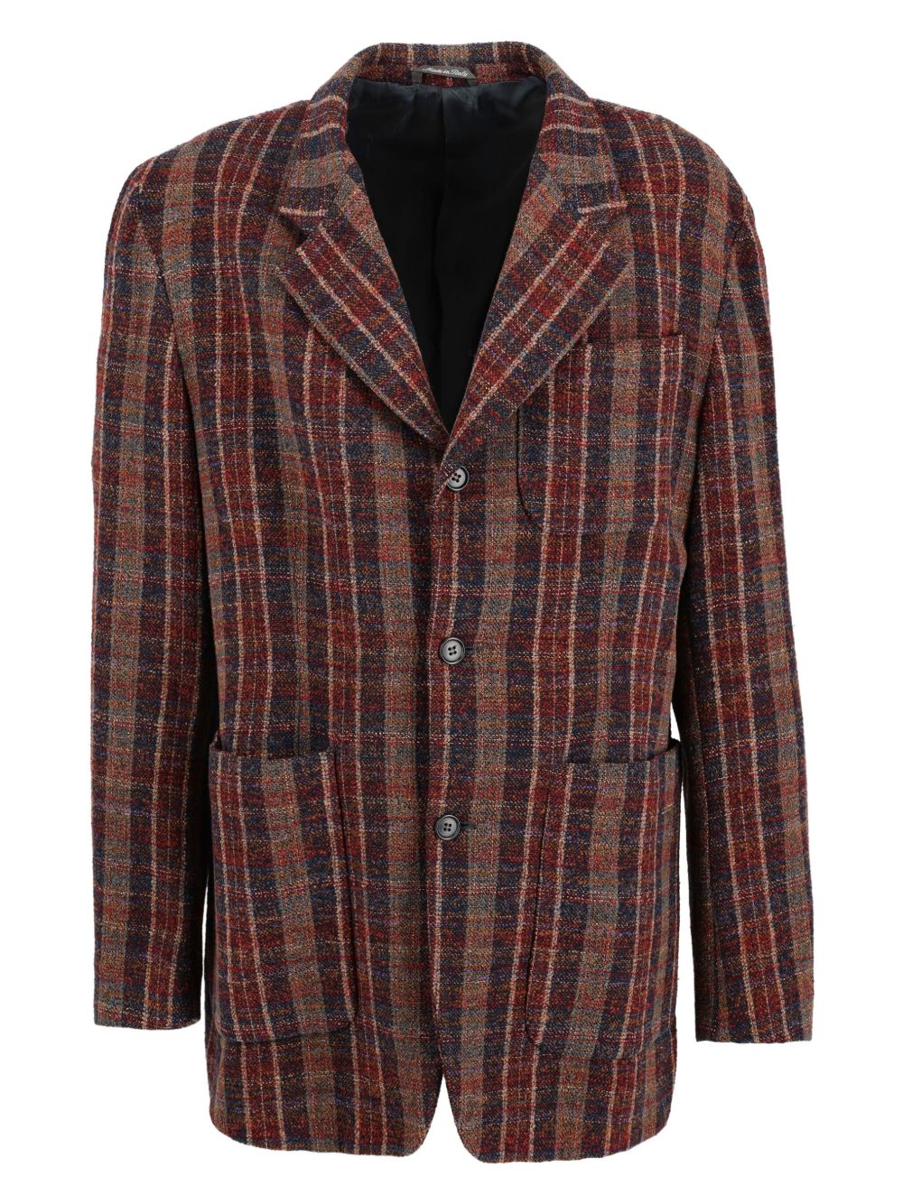 Checked wool blazer - Red