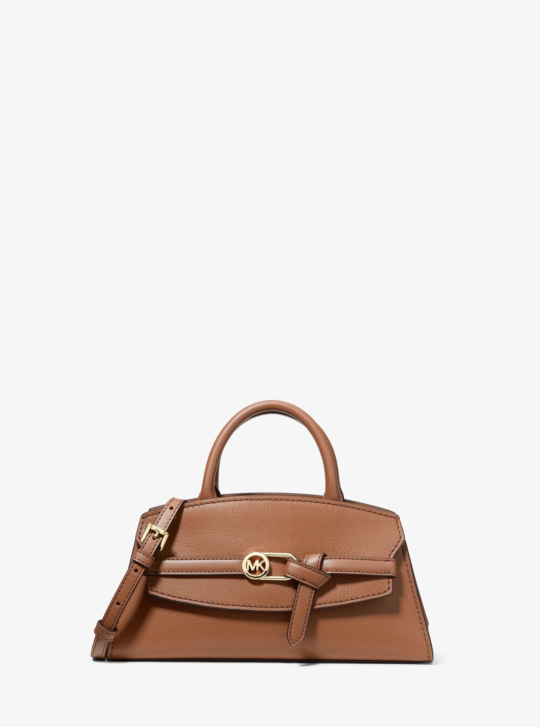 Greta Small Leather Convertible Crossbody Bag in Brown - One Size