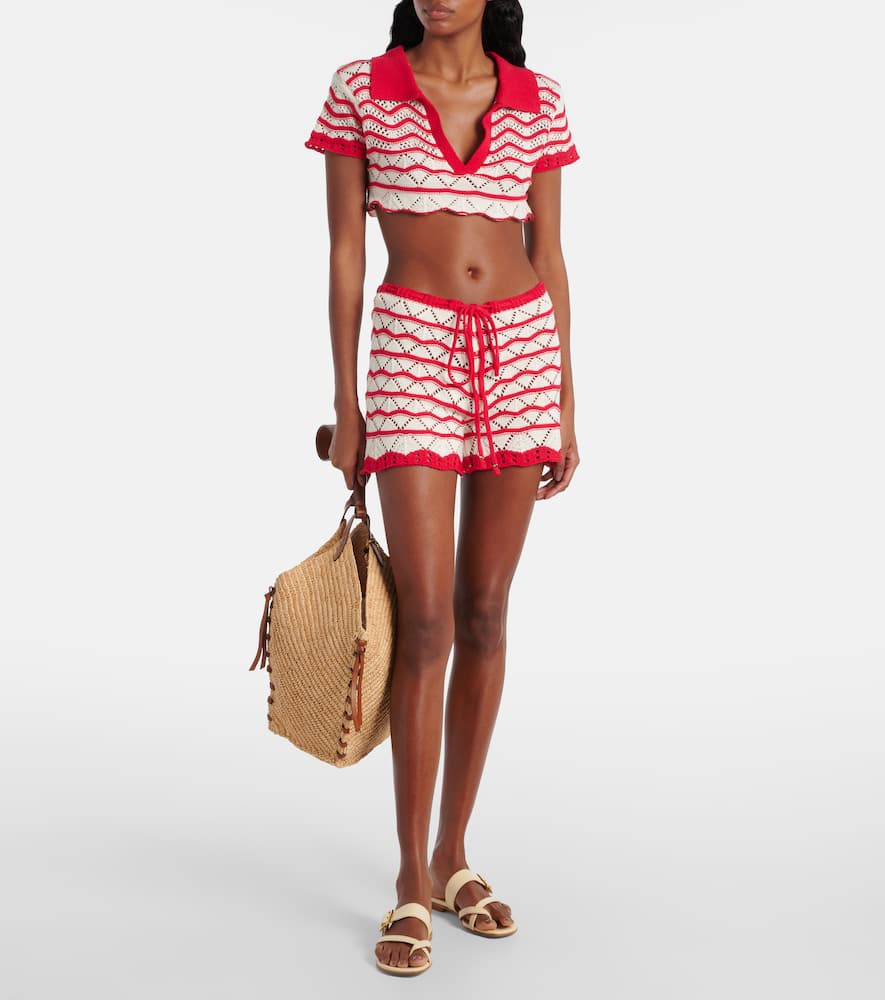 Coco cropped cotton-blend crochet top