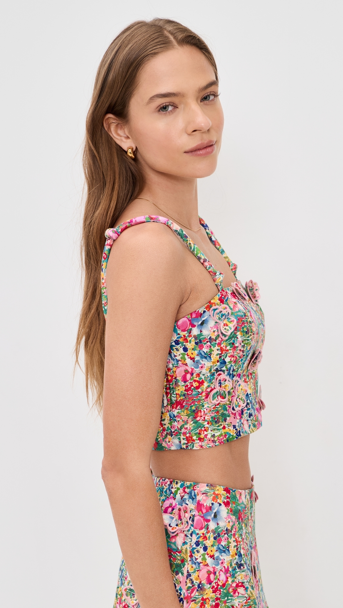 Peasant Floral Butterfly Top Peasant Floral Off-White
