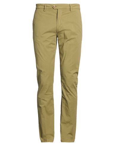 Man Pants Sage green Size 34 Cotton, Elastane