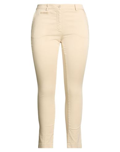 Woman Pants Ivory Size 12 Cotton, Polyester, Elastane