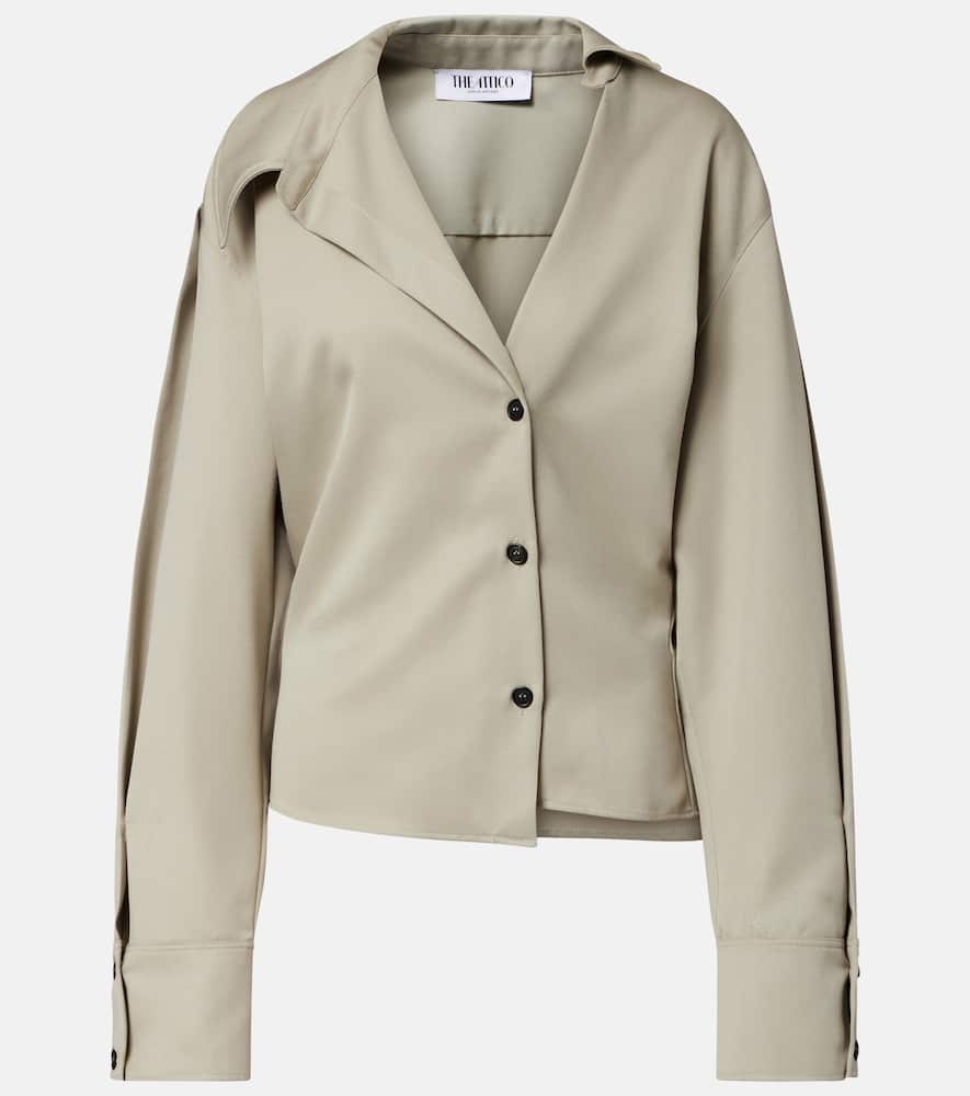 Draped wool shirt