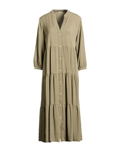Woman Midi dress Military green Size M Tencel