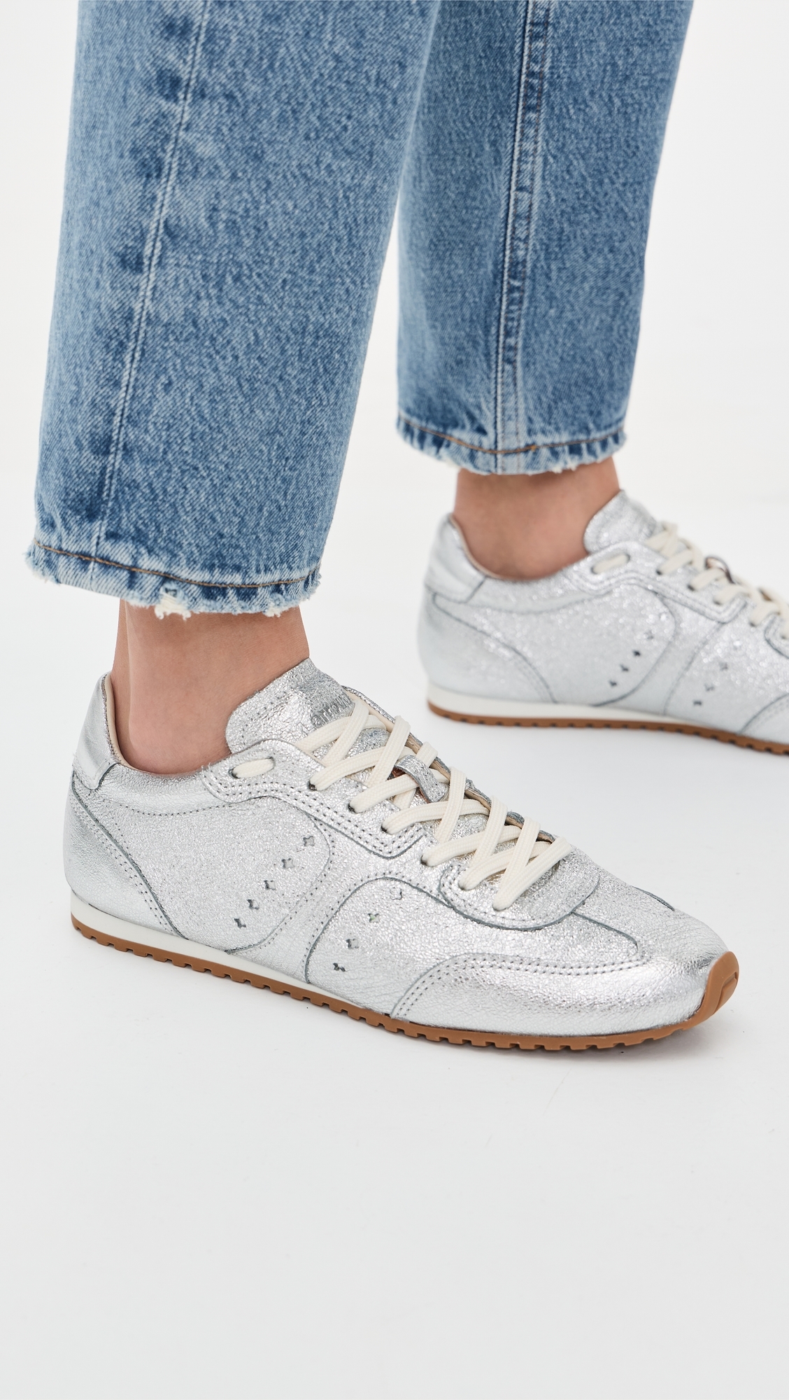 Stella Sneakers Silver Metallic Leather