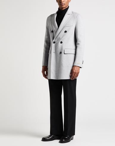 Paltò Man Coat Light grey Size 42 Wool, Nylon
