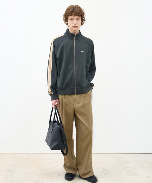 Jacquard Jersey Track Jacket Khaki